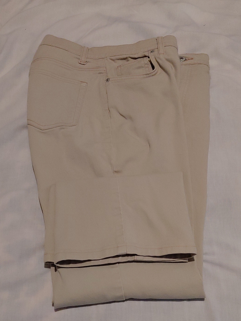 Women's Cropped Lands' End Denim Light Tan Straight-Leg Jeans Size 10T